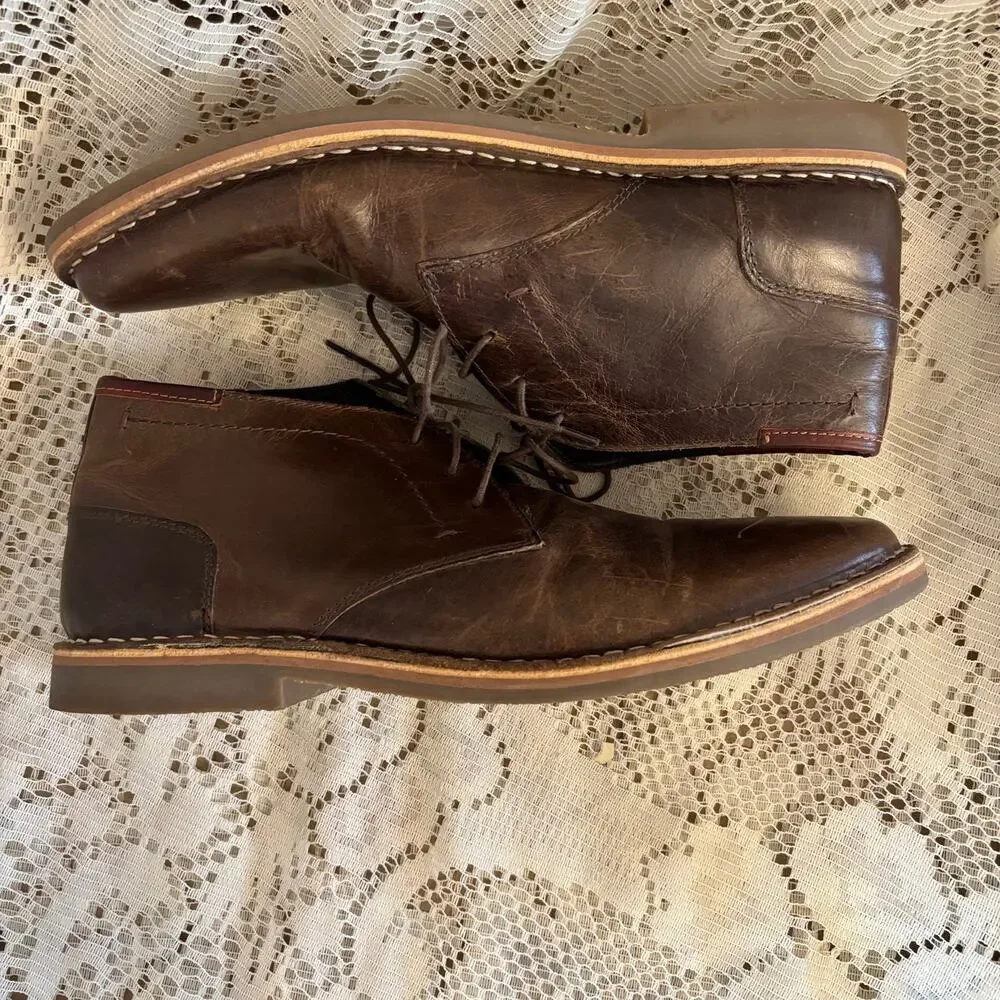 Steve Madden Hestonn Men's US 11 Brown Leather Chukka Boots